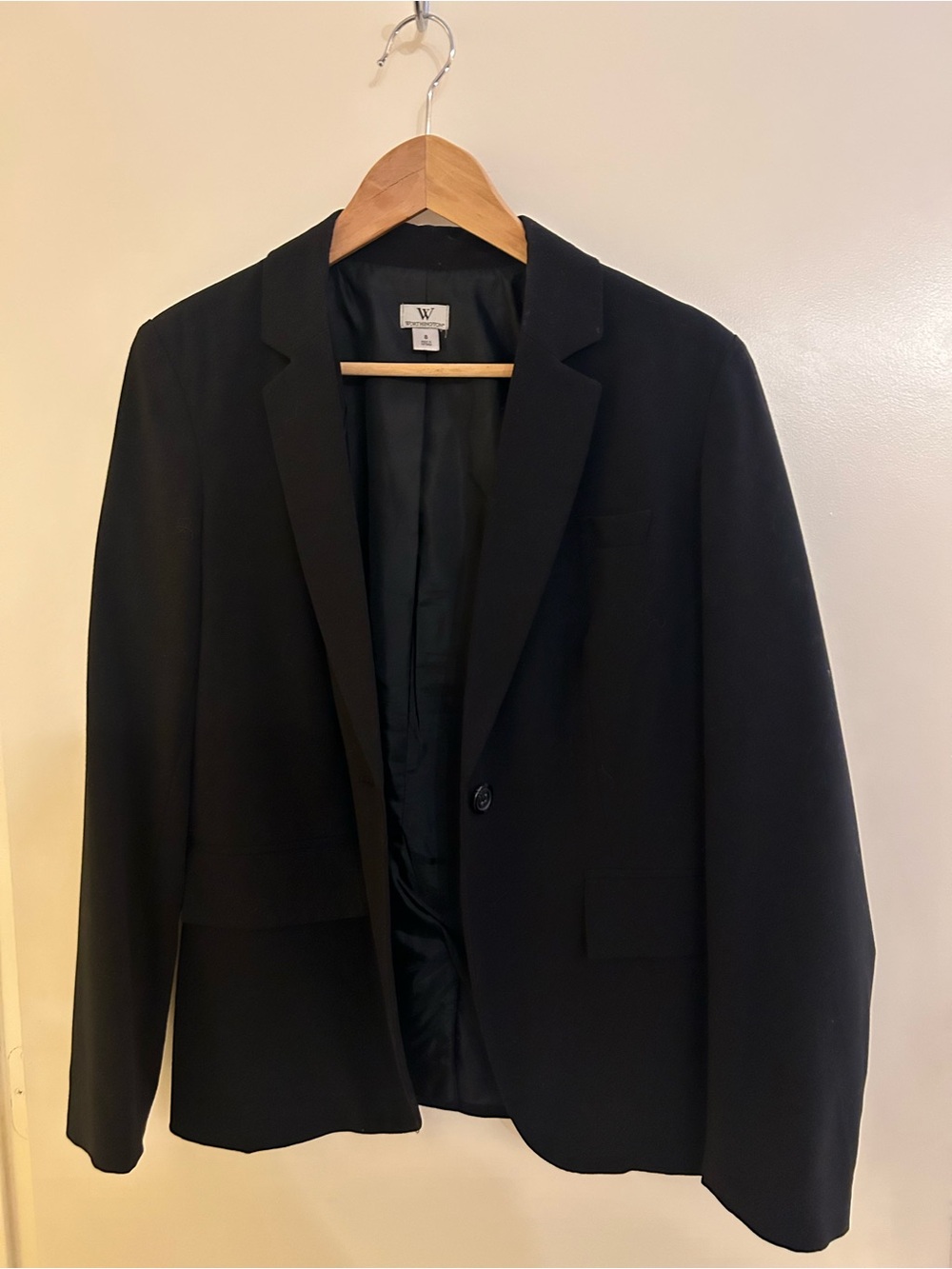 W by Worth Black Single-Button Notch Lapel Blazer